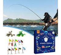 Calendario dell'Avvento 2025 per bambini, accessori per la pesca, set B (blu, 25 x 16 x 3 cm)