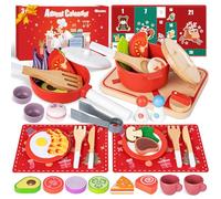 Calendario dell'Avvento 2025 per Bambini, Commodum Cucina Giocattolo per Bambini,Accessori Cucina in Legno, Giochi di Ruolo, Calendario Avvento 2025 Giochi, Idea Regalo Bambina 2 3 4 5 6 7 8 9 anni