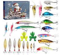 Calendario dell'avvento 2025 per bambini, con pesca e conto alla rovescia per Natale, 24 giorni, per adulti, uomini, adolescenti, ragazzi, regalo a sorpresa di Natale, formato A (blu, 31 x 23 x 3 cm)