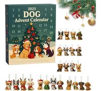 Calendario dell'Avvento 2025 per gli amanti dei cani, 24 cani natalizi con ornamenti riutilizzabili, graziosi ornamenti da appendere a forma di cane, regali a sorpresa per gli amanti dei cani