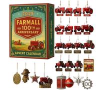 Calendario dell'Avvento 2025 per il 100° anniversario del trattore, 24 giorni, calendario natalizio con diversi 24 trattori, costola