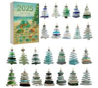 Calendario Dell'avvento 2025 per Il Conto Alla Rovescia a Tema Oceano Ornamenti Pendenti In Acrilico Albero di Natale Vetro Marino da Collezione la Decorazione Natalizia green