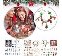 Calendario dell'avvento 2025 per ragazze, con gioielli, calendario dell'avvento di Natale, 24 giorni, per conto alla rovescia di Natale, kit fai da te per la creazione di braccialetti con ciondoli per