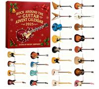 Calendario dell'Avvento 2025 "Rock Around The Guitar" - 24 chitarre in miniatura in acrilico - Calendario dell'Avvento musicale per musicisti e amanti della chitarra - Esclusivo pezzo da collezione e