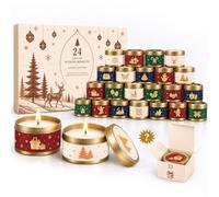 Calendario dell'Avvento 2026,Candele Profumate per Donna,Set di 24 Candele con 24 Fragranze Diverse,Ogni Candela con un Messaggio di Auguri Speciale,Regalo di Natale Perfetto per Mamma,Sorella e Amica