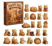 Calendario dell'Avvento 2026, con ciondolo a forma di zucca in acrilico 2D | 24 gatti con zucca, pigne e cappello di Natale. Decorazioni per albero di Natale, decorazione rustica per due stagioni