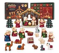 Calendario dell'avvento 2026 per bambini, 24 giorni, scatola cieca per presepe natalizio, 24 scatole, calendario per conto alla rovescia natalizio con sacra famiglia, Gesù, Maria, Giuseppe e animali