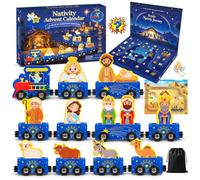Calendario dell'Avvento 2026 per bambini - Presepe di Natale con trenino magnetico in legno - Calendario di Natale di 24 giorni - Conto alla rovescia - Giocattolo educativo Montessori - Regali per