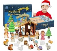 Calendario dell'Avvento 2026 per Bambini, Storia del Presepe, Regalo per Bambini Piccoli 24 Giorni, Xmas Count Down Box con Figure di Gesù, Albero di Natale, Sorpresa Regalo di Natale per Ragazzi