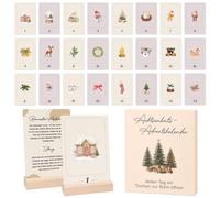 Calendario dell'Avvento 2026 per donne, 24 biglietti e espositore in legno | Calendario dell'Avvento creativo come regalo per fidanzata, mamma, squadra per amore e motivazione nella vita di tutti i