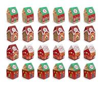 Calendario dell'Avvento 24 Casette Numerate dall' 1 al 24 Cartone Colorate | Scatoline da Appendere per Caramelle Cioccolatini Addobbi Albero di Natale