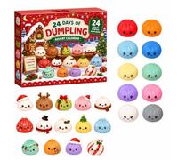 Calendario dell'Avvento 24 Giorni di Dumpling Natalizi | 24 Sorprese Giornaliere, Squishy Sensoriali, Personaggi Kawaii, Conto alla Rovescia Natale, Adulti e Ragazzi
