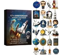 Calendario dell'Avvento 67° Anniversario, Decorazione a Tema Spaziale 2025, Set Natalizio