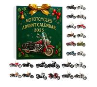 Calendario dell'Avvento a forma di moto, 24 giorni, con conto alla rovescia di Natale, ciondolo in acrilico 2D, ornamento per albero di Natale, regalo a sorpresa per gli amanti dei mototcycles e i