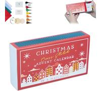Calendario dell'Avvento a punto croce, kit per il conto alla rovescia di Natale, kit per ricamo a punto croce, per principianti e amanti del mestiere (rosso)