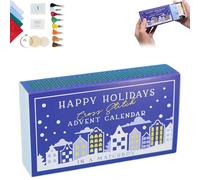 Calendario dell'Avvento a punto croce, kit per il conto alla rovescia di Natale, kit per ricamo a punto croce, per principianti e amanti del mestiere (blu)