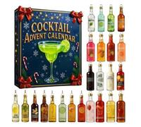 Calendario dell'Avvento a tema Whiskey e Birra, edizione 2025, scatola regalo con calendario natalizio, 24 decorazioni in stile Whiskey e Birra, ciondolo in acrilico, regalo(E)