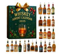 Calendario dell'Avvento a tema Whiskey e Birra, edizione 2025, scatola regalo con calendario natalizio, 24 decorazioni in stile Whiskey e Birra, ciondolo in acrilico, regalo(A)