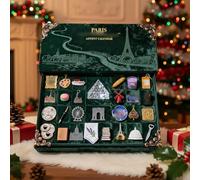 Calendario dell'Avvento artistico della Rive Gauche di Parigi 2025, 24 monumenti ed elementi alimentari di Parigi in miniatura, stampe e ninnoli d'arte francesi coinvolgenti (2set)