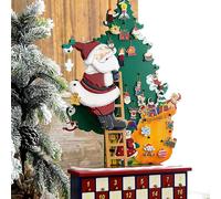 CALENDARIO DELL'AVVENTO BABBO NATALE IN LEGNO 24 CASSETTI DECORAZIONI NATALIZIE