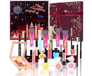 Calendario dell'Avvento Beauty 2025, Calendario Avvento Make-up, Set di Trucchi da 24 pezzi per Occhi, Viso, Labbra e Unghie, Calendario Conto alla Rovescia Natale Idea Regalo per Amanti, Amici