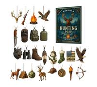 Calendario dell'Avvento Caccia - Conto Alla Rovescia delle Feste, Decorazione Artistica 2D, Souvenir Stagionale Di Ispirazione Selvaggia | Serie Display Con Opzioni Di Posizionamento Versatili Per La
