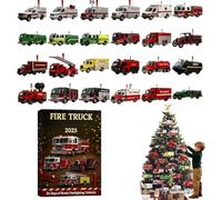 calendario dell'avvento camion pompieri 2025, 24 giorni di Natale scatole calendario dell'Avvento, divertente Natale camion dei pompieri alla rovescia con dei classici e moderni-A