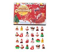 Calendario dell'Avvento con 24 figure da appendere, calendario dell'Avvento | 24 ornamenti da appendere in PVC con catene a sfera, conto alla rovescia di Natale per omboniere