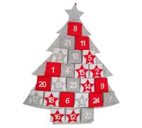 Calendario dell'Avvento con 24 tasche, tessuto non tessuto riutilizzabile, da appendere, calendario natalizio per il conto alla rovescia, decorazione per porta da parete, per bambini, decorazion