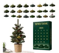 Calendario DellAvvento Con Carri Armati Mini Unici 24 Carri, Regalo Per 24 Giorni Di Natale In Acrilico 2D Adatto A Festività Festive, Festa Di Compleanno, Decorabile In Muro, Giardino