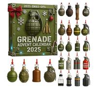 Calendario dell'Avvento con granate 2025, calendario per il conto alla rovescia di 24 giorni con 24 mini ornamenti a tema granata, decorazioni pendenti in acrilico 2D per uomini (1Pcs)