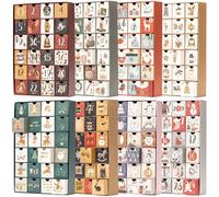 Calendario dell'Avvento da riempire, 24 giorni, riutilizzabile, 1-24 cassetti vuoti per conto alla rovescia di Natale (ciliegia)