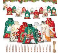 Calendario dell'Avvento da riempire, 24 pezzi, calendario dell'Avvento, 24 giorni, conto alla rovescia, sacchetto di iuta, sacchetti regalo di Natale, regalo per decorazioni natalizie