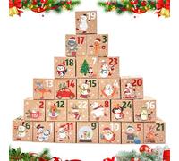 Calendario dell'Avvento da riempire, 24 scatole per calendario dell'Avvento, 7 x 7 x 7 cm, scatole regalo natalizie, regalo di Natale fai da te (stile 3)