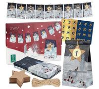 Calendario dell'avvento da riempire: calendario avvento 2023 - sacchettini carta, numeri adesivi, da appendere - Calendario avvento fai da te LIVAIA