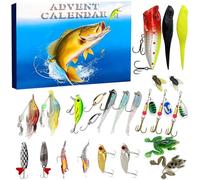 Calendario dell'Avvento da uomo, 24 giorni, set di esche da pesca, per 24 giorni