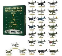 Calendario dell'avvento degli aerei della seconda guerra mondiale, 24 mini Warbirds da unbox, calendario natalizio per il conto alla rovescia dell'avvento di 24 giorni, regalo per collezionisti di