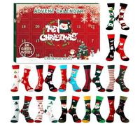 Calendario dell'Avvento di calzini, calendario dell'Avvento di Natale, 12/24 paia di calzini unisex, conto alla rovescia di 24 giorni, regali divertenti per donne uomini e famiglie, Xmas Party Gifts