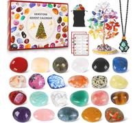Calendario dell'Avvento di Cristallo 2025, 24 Sorprese con l'Albero di Cristallo dei 7 Chakra, 23 Pietre Naturali e Pietre Preziose per Ragazzi, Ragazze, Adolescenti e Adulti
