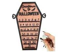 Calendario dell'avvento di Halloween 2023 Calendario del conto alla rovescia di Halloween in legno con decorazioni familiari ornali per vacanze fai -da -te in movimento