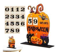 Calendario dell'avvento di Halloween 2023 Calendario di conto alla rovescia di Halloween a forma di zucca con 15 pezzi di tavolo DECIFICA