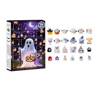 Calendario dell'avvento di Halloween, 24 giorni di conto alla rovescia di Halloween con statuine di fantasmi in miniatura, mini figura spettrale da collezione, decorazione per feste in casa