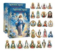 Calendario dell'Avvento di Madre Maria 2025-24 giorni di fede, luce e pace, calendario del conto alla rovescia di Natale con 24 mini ornamenti unici della Madre Maria (2pcs)