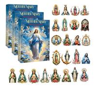 Calendario dell'Avvento di Madre Maria 2025-24 giorni di fede, luce e pace, calendario del conto alla rovescia di Natale con 24 mini ornamenti unici della Madre Maria (3pcs)