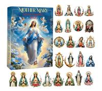 Calendario dell'Avvento di Madre Maria 2025-24 giorni di fede, luce e pace, calendario del conto alla rovescia di Natale con 24 mini ornamenti unici della Madre Maria (1pc)