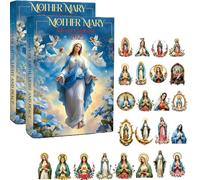 Calendario dell'Avvento di Madre Maria 2025, 24 giorni di fede, luce e pace, conto alla rovescia natalizio religioso con 24 mini ornamenti della Vergine Maria, per la preghiera quotidiana (2pcs)