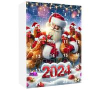 Calendario dell'avvento di Natale 2024 24 giorni Calendario dell'avvento 2d polli appendetta con il conto alla rovescia di Natale acrilico per decorazioni per bambini e adulti, stile 1 2024 BAMBINI