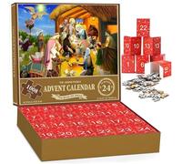 Calendario dell'Avvento di Natale 2024, Puzzle da 1008 pezzi, 24 giorni La Nascita di Gesù Calendario per il conto alla rovescia di Natale, Puzzle dell'Avvento della Natività per bambini adulti Decor
