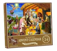 Calendario dell'Avvento di Natale 2024, Puzzle da 1008 pezzi, 24 giorni La Nascita di Gesù Calendario per il conto alla rovescia di Natale, Puzzle dell'Avvento per bambini adulti