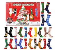 Calendario dell'avvento di Natale 2025, 12 paia di calzini, scatola cieca per calze di Natale, unisex, taglia adulto, confezione regalo per conto alla rovescia per le vacanze, calzini unisex per